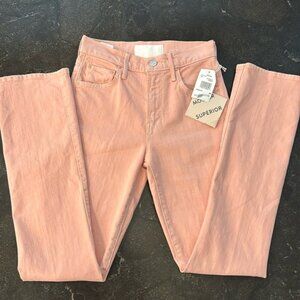 MOTHER The Insider Hover High Rise Straight Jeans – Peach Parfait  Size 24 NWT